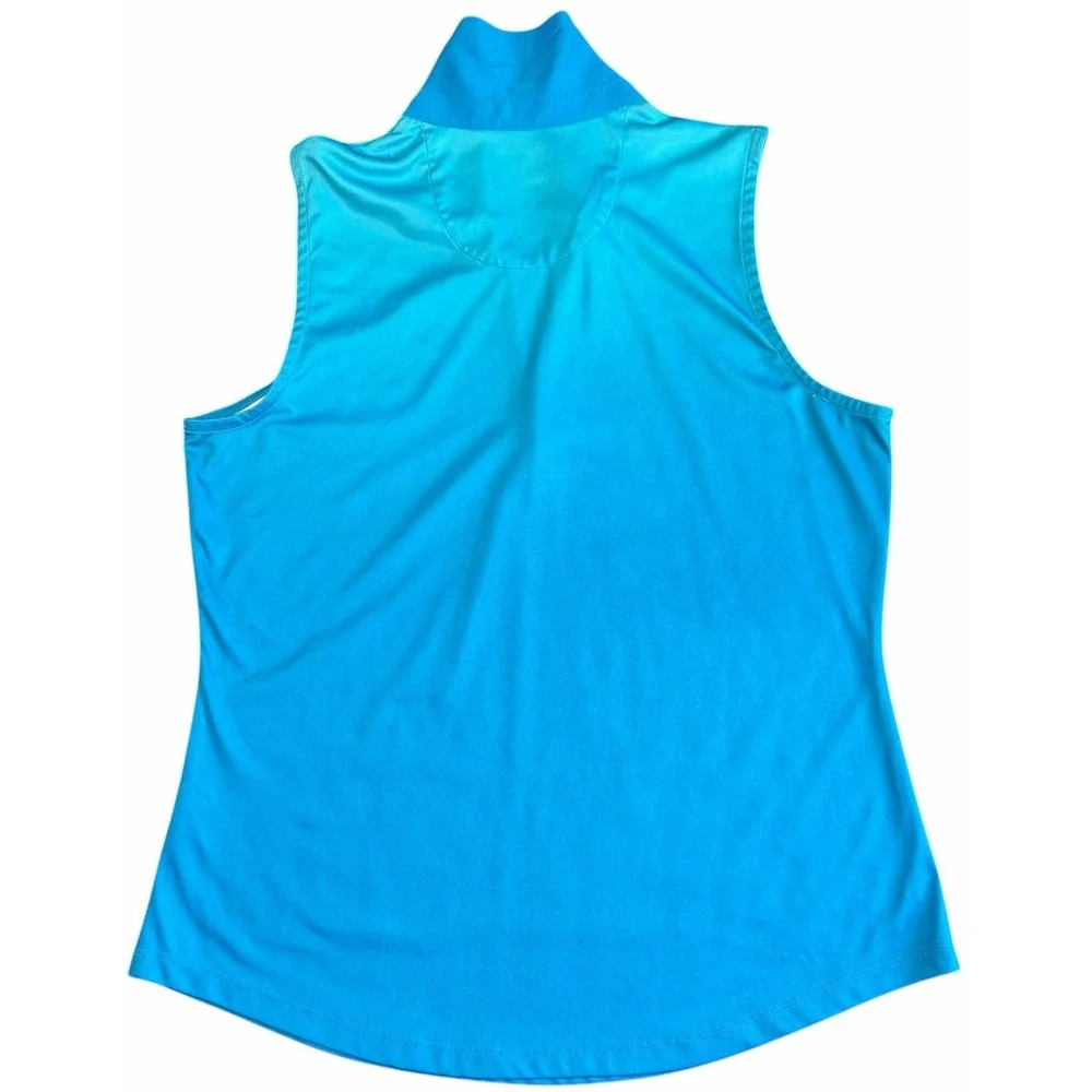 Greg Norman Play Dry Women's Sleeveless Golf Polo Shirt Blue Teal Size Large